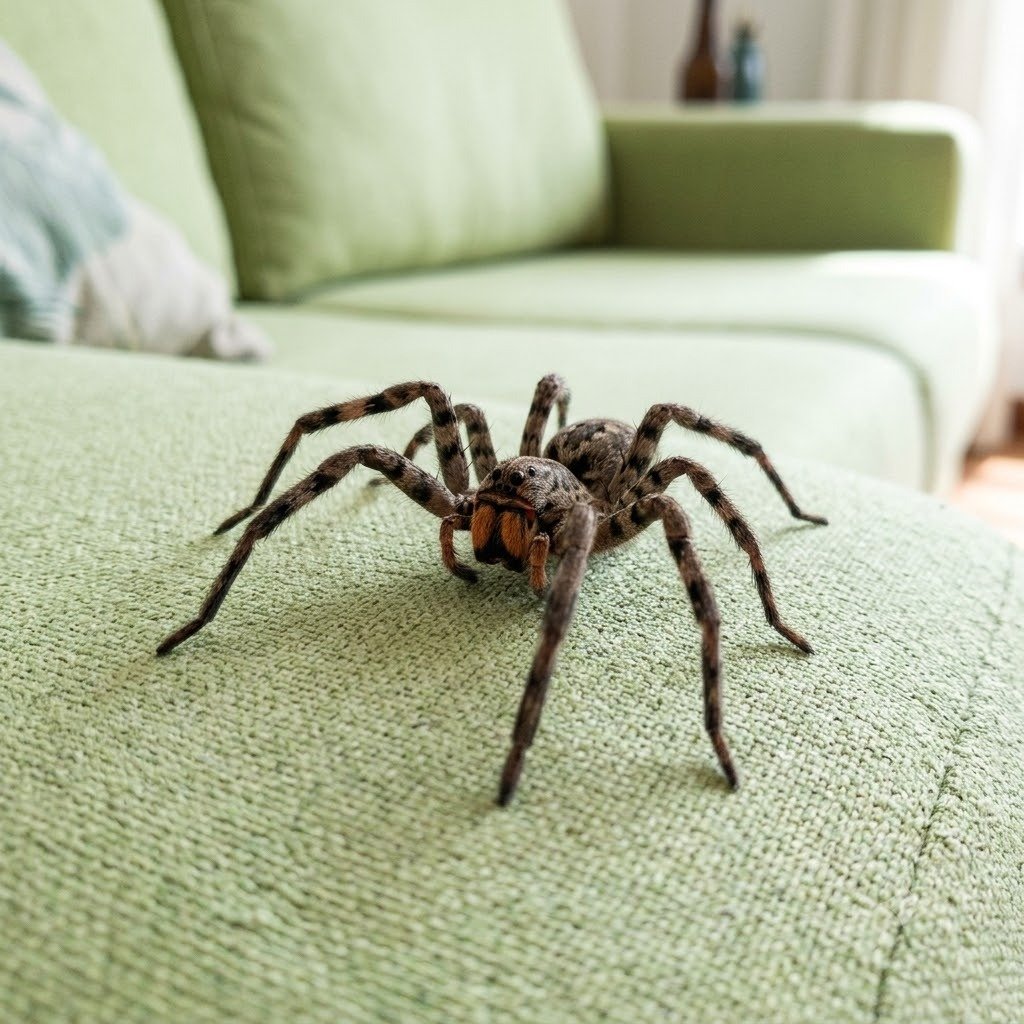 Aranha armadeira em posição de ataque em Barra Bonita