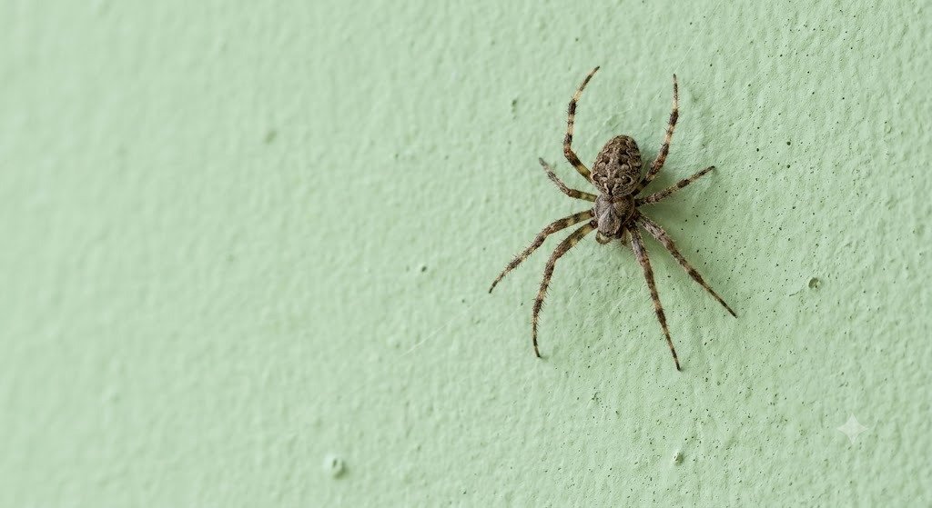 Foto real de aranha em parede residencial - Dedetização profissional em Barra Bonita
